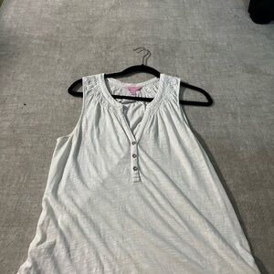 Lilly Pulitzer Cream Sleeveless Polo Tank Top